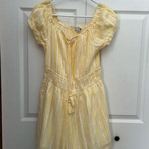 Yellow and White Striped Romper